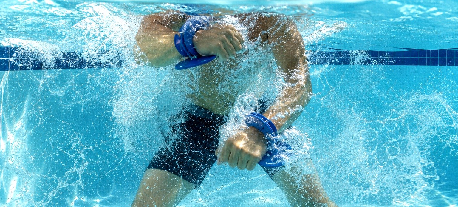Private sports performance aquatic training focused on submerged resistance, turbulence, and power